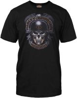 Harleydavidson Military Mens Black Skull Graphic Tshirt Baghdad Ghoulish