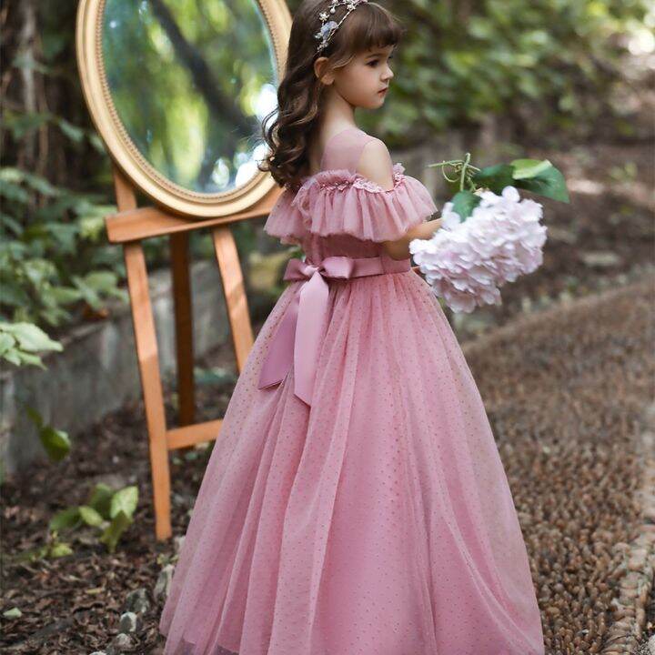 off shoulder dress for flower girl