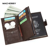 Genuine Leather Wallet Mens Wallets Passport cover Female Large Capacity Passport Card Holders Coin Purse Wallets for Male