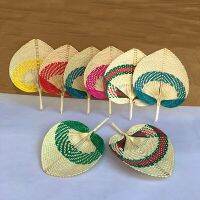 Natural Bamboo Raffia Hand Fan Summer Cooling Supplies Hand Woven Fan Farmhouse Wall Decoration Wedding Party Gift