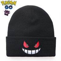 【HOT JJSGWIXLOOWEHG 541】Gengar การ์ตูน Pokemon ใหม่หมวกแก๊ปผ้าขนสัตว์ถักสำหรับฤดูหนาวชายหญิง,หมวกแก๊ปยางยืดรัดทรงกะโหลกสำหรับฤดูใบไม้ร่วงหมวกทรง Beanie คู่หมวกลำลองให้ความอบอุ่น