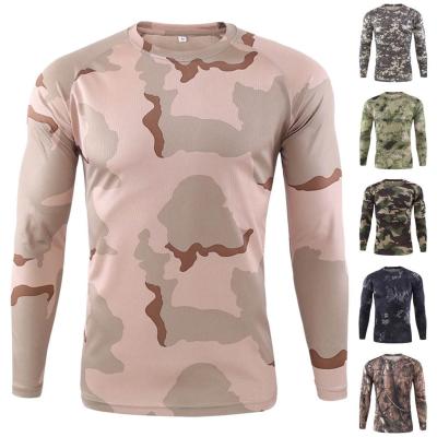 แฟชั่นผู้ชาย Casual เสื้อ T ชายกลางแจ้ง Quick-drying Camouflage ยาวแขนเสื้อเสื้อยืดคอลเลกชัน TShirt พิมพ์กราฟิก TEE MENS T เสื้อเสื้อสำหรับชายเสื้อยืดขาย