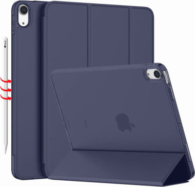 iMieet iPad Air 5 Case 2022/iPad Air 4 Case 2020 - iPad Air 5th/4th Generation Case 10.9 Inch Lightweight Slim Cover with Translucent Frosted Hard Back [Support Touch ID](Dark Blue)