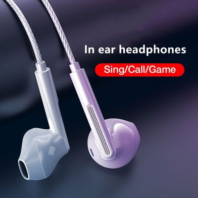 Wired Headphones Heavy Bass In Ear Headphone with Mic Stereo Mobile Earphone Earbuds Wire Game Headset 3.5mm Phone Earphones