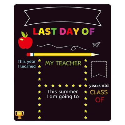 First Day Of School Sign 10 X 12 Double-Sided First And Last Day Of School Board Double-Sided &amp; Reusable Wooden Back To School