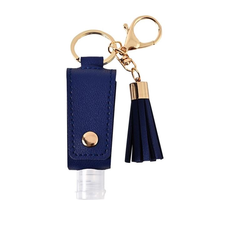 hand-sanitizer-leather-keychain-holder-travel-bottle-refillable-container-30ml-flip-reusable-bottle-with-tassel-keychain-carrier