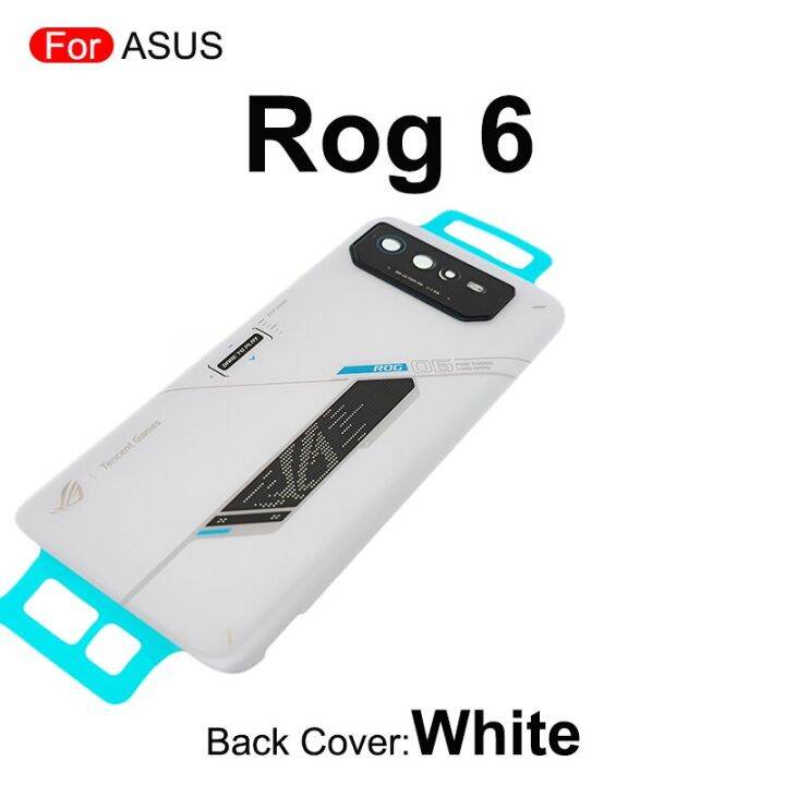 1ชิ้นสำหรับ-asus-rog-phone-6-rog6สีเทาสีดำสีขาวกรอบด้านหลังฝาหลังอะไหล่ทดแทน