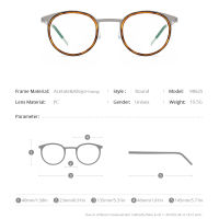 FONEX Acetate Alloy Glasses Frame Men Women Vintage Round Myopia Optical Frames Prescription Eyeglasses Screwless Eyewear 98625