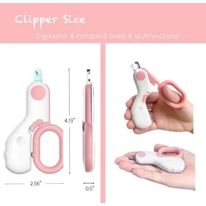 พร้อมส่ง-mini-led-nail-clipper-กรรไกรตัดเล็บสัตว์เลี้ยง-มีไฟ-led-น้ำหนักเบา-พกพาง่าย