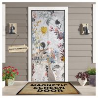 【LZ】 Flower Dandelion Leaves Door Curtains Summer Magnetic Anti-mosquito Screen Insect Fly Bug Home Kitchen Printed Curtains