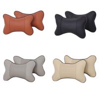 1 Pair Universal Car Neck Pillows PU Leather Breathable Mesh Auto Car Neck Rest Headrest Cushion Pillow Car Interior Accessories