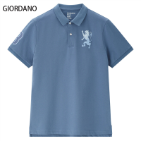 GIORDANO เสื้อโปโลผู้ชาย ปักสิงโต - Mens 3D Lion Polo 01012222