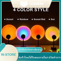 โคมไฟโปรเจคเตอร์ USB Rainbow Sunset Lamp สีแดงโปรเจคเตอร์ Led Night Light โปรเจคเตอร์โคมไฟสำหรับห้องนอนบาร์ร้านกาแฟผนังตกแต่งแสง