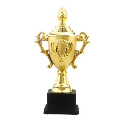 KTmall ถ้วยรางวัลขนาดเล็ก24ซม. รางวัลรางวัลพลาสติกรางวัลตกแต่งของขวัญการแข่งขันถ้วยรางวัลพร้อมอุปกรณ์ตกแต่งฐานดำ