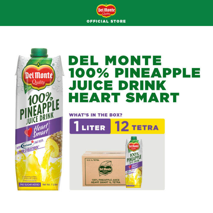 DEL MONTE 100 Pineapple Juice Drink Heart Smart with Reducol for Lower