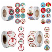 V75 Self-adhesive DIY Scrapbooking Christmas Decoration for Gift Cards Holiday Decoration Envelope Seal Xmas Ornaments Package Sticker Packing Label C