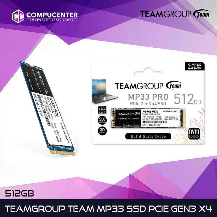 TEAMGROUP M.2 NVMe PCIe Gen3 x4 MP33 SSD 512GB | Lazada PH