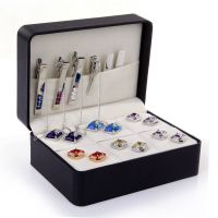 Luxury Cufflink Organizer Tie Clip and Cuff Links Storage Gift Box Jewelry Display Case