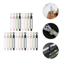 20 Pcs Wire Organizers For Cords Winder USB Cable Fastening Ties Wire Fixing Straps 10.66X1.23CM Management Earphone Silica Gel Cable Management