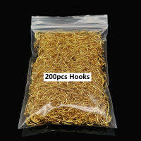 ตะขอตกปลา 200 ชิ้น/ล็อตปลา Hook Gold สี 3 #-12 # เหล็กคาร์บอน Fishhooks ปลาคาร์พอุปกรณ์ตกปลาสินค้า Tackles เครื่องมือ Pesca-hexinge