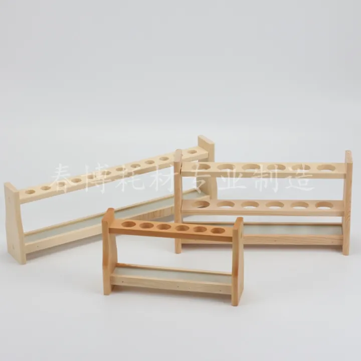 Wooden colorimetric tube rack 10 25 50 100ml 6 holes 12 holes plugged