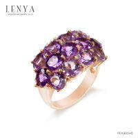 Lenya Jewelry แหวนเงินแท้ 925 ประดับอัญมณีแท้ เม็ดโต ดีไซน์สุดคลาสิค เหมาะสำหรับสวมใส่กับเสื้อผ้าทุกชุดทุกสไตล์