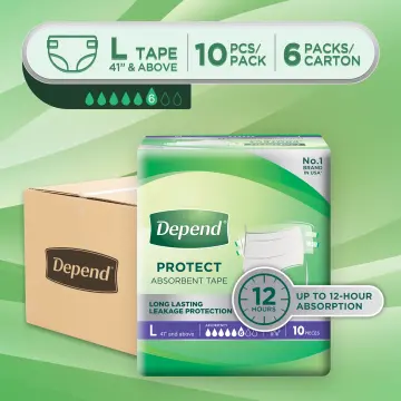 Depend Protect Absorbent Unisex Adult Diaper Tape - M
