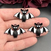 【YF】◕∏  5 Pieces Bat Enamel  Charms Pendants Earring Making Supplies 39x26mm