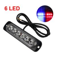 【LZ】✈  Vermelho e azul luz do carro da polícia pisca-pisca ambulância piscando luz bar lâmpada de aviso de emergência Side Maker semáforo 12-24V 6LED