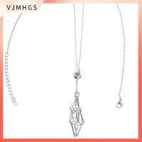 VJMHGS สีเงินสี สร้อยคอกรงยึดคริสตัล สามารถเปลี่ยนได้ ทองแดงทองแดง สร้อยคอโซ่โซ่ ของขวัญที่สร้างสรรค์ หินธรรมชาติหิน สร้อยคอตาข่ายโลหะคริสตัล ผู้หญิงผู้ชาย