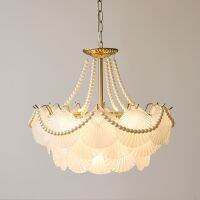 [COD] 2022 New Luxury French Chandelier Room Bedroom Net Wind Lighting Shells