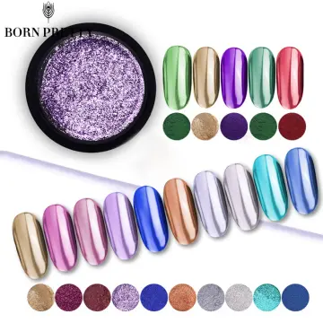 2023 NEWEST BORN PRETTY 10ml Aurora Liquid Powder Aurora Mirror Chrome  Powder Metallic Effect Nail Polish