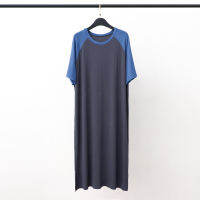 Modal Men S Night Dress แขนสั้นกลางความยาว Nightgown สบายหลวม Plus ขนาดเสื้อคลุมอาบน้ำ Home Night Dress กระโปรงผู้ชาย