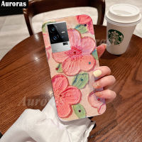 เคสพร้อมเคส Vivo IQOO 11 Pro ภาพดอกไม้สีน้ำมันบลูเรย์ Rhinestones Softcase ปลอกหุ้มสำหรับ VIVO อ่อน Iqoo 11