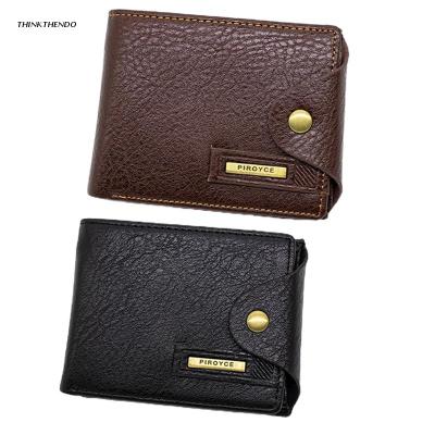 Short Mens Wallet with Coin Pocket PU Leather Purse for Male Credit Card Holder Organizer Business Gift