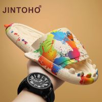 Jintoho รองเท้าแตะลําลอง แบบนิ่ม กันลื่น ลายฉลาม สวมใส่สบาย เหมาะกับใส่กลางแจ้ง แฟชั่นคู่รัก สําหรับผู้ชาย และผู้หญิง 2023 V725