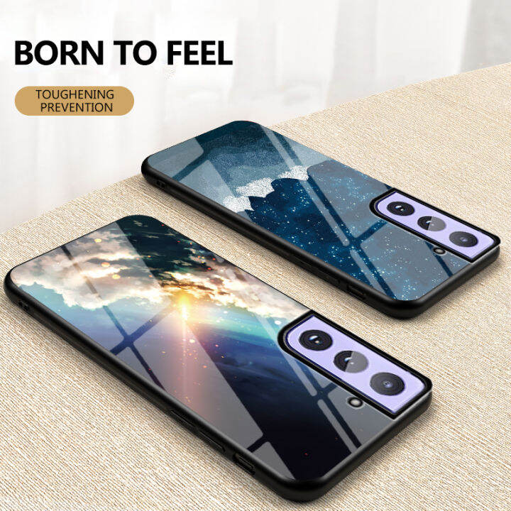 samsung-galaxy-s21-plus-case-samsung-s21-starry-sky-กระจกนิรภัยเคสโทรศัพท์แบบแข็งปลอกกันกระแทกฝาหลัง