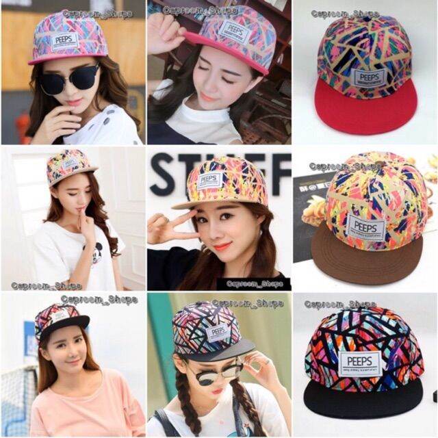 cap-peeps-หมวกเบสบอล-hat-หมวกกันแดด-หมวกแฟชั่น-สไตล์เกาหลี-พร้อมส่ง