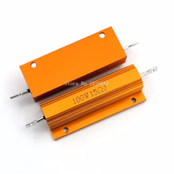 2pc 15 Ohm 25W Aluminum Housed Resistors - US Stock, Metal Case Wirewound