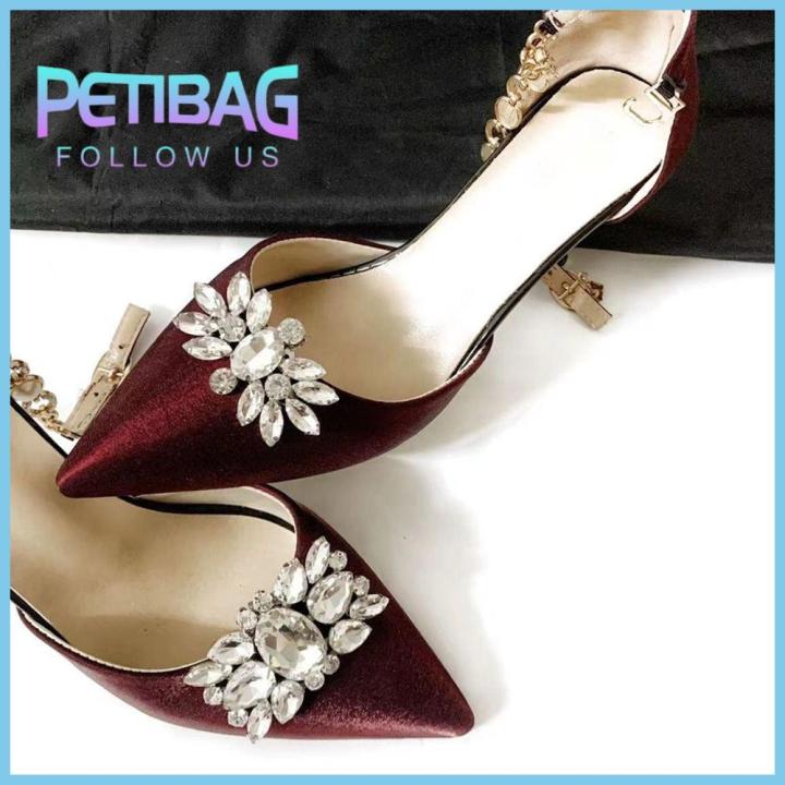 PETIBAG 1PC Rhinestones Shoe Clips Removable Crystal Charm Buckle