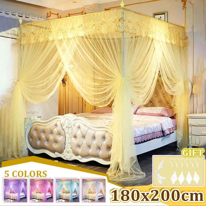 Bed Square Mosquito Net Queen King Size Netting Bed Full 4 Corner