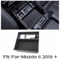 Lapetus Multifunction Container Box Storage Box Phone Tray Cover Trim Black Auto Accessory 1PCS Fit For Mazda 6 2019 2020 2021