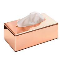 Elegant Rose Gold Rectangle Napkin Paper Rack Tissue Box Towel Napkin Container Holder Home Office Car C5AC