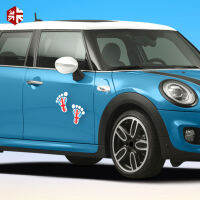 2 Pcs Union Jack Footprint สติกเกอร์รถประตู Body Decal สำหรับ MINI Cooper R50 R53 R56 R57 R58 F60 R61 F54 F55 F56อุปกรณ์เสริม