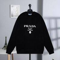 Prada เสื้อฮู้ดผู้ชายแบบลำลอง,เสื้อกันหนาวแฟชั่นคลาสสิกพิมพ์โลโก้หน้าอกขนาดใหญ่