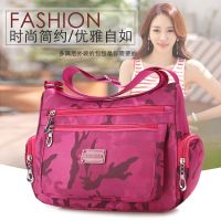 2021 new waterproof camouflage pattern nylon diagonal womens bag Oxford cloth bag with multiple zipper compartments ladies shoulder bag 〖WYUE〗