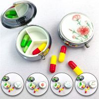 3 Grid Metal Pill Boxes Stainless Steel Round Medicine Boxes Portable Medicine Organizer Container Case Splitters Pill Candy Box Storage Boxes