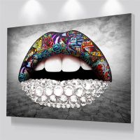 【CW】 Fashion on Canvas Painting Graffiti Wall Posters and Prints Lips Picture Room