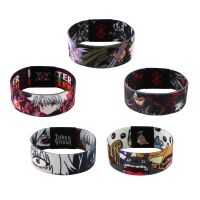 Anime Tokyo Ghoul Stretch Wristband Bracelet Berserk Men Women Children Fabric Cotton Wide Band Bangles Armband Accessories