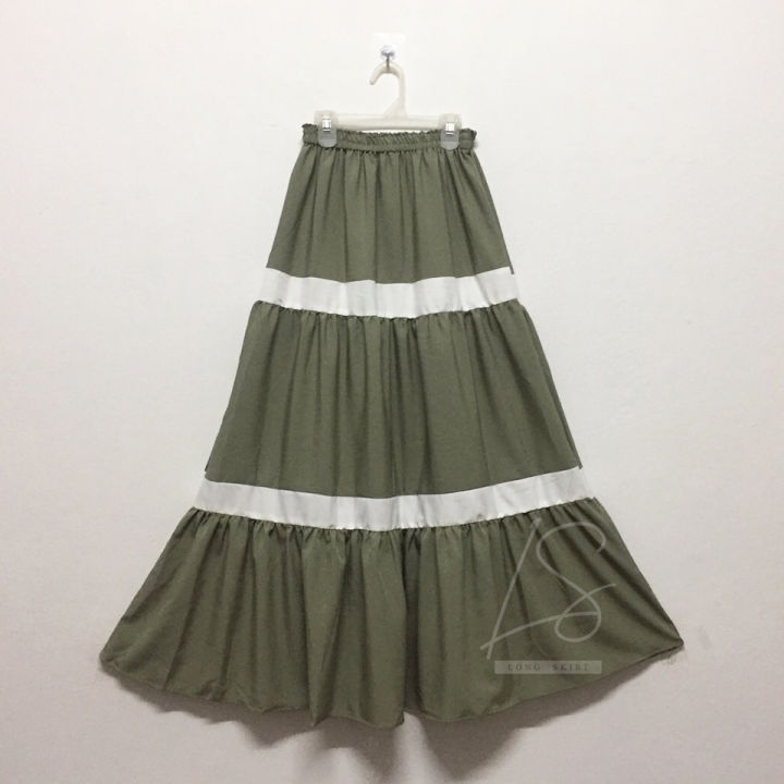 long-skirt-กระโปรงผู้หญิง-กระโปรงยาว-ยาว-ผ้าพื้น-กระโปรงลำลอง-เอวยางยืด-สั่งตัดความยาวได้ตามต้องการ-ผ้าไม่ยืด-ใส่สบายsk-a46